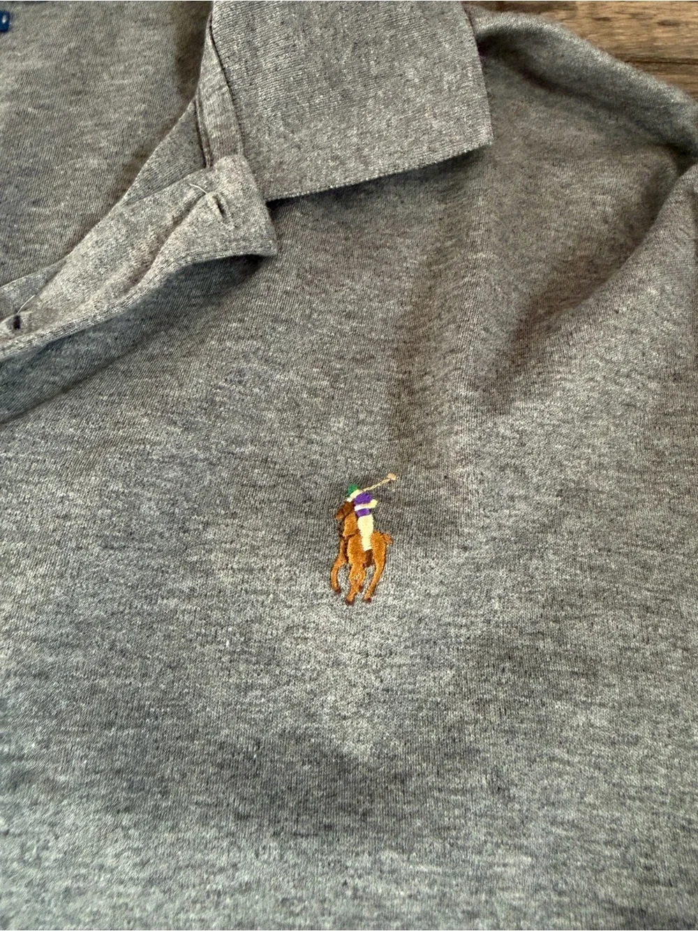 Polo by Ralph Lauren Heather Gray Short-Sleeve Polo with Gold Pony
